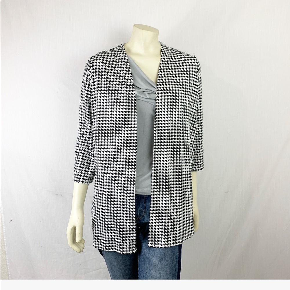 J.Jill houndstooth open long cardigan